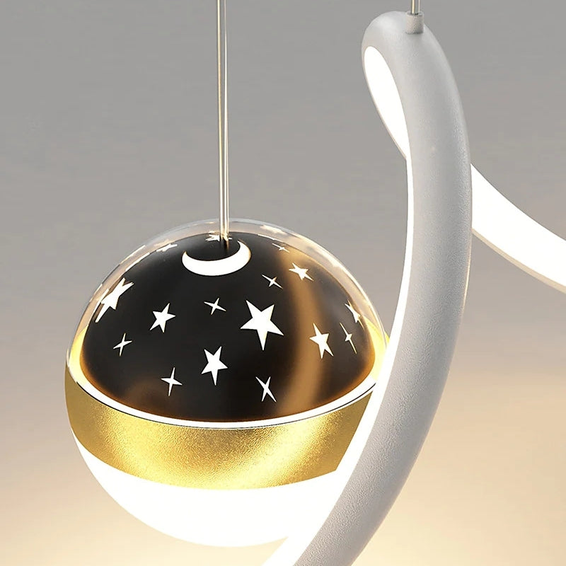 Arisha Nordic Globe Wavy Metal/Acrylic Pendant Light - Neutral Decor