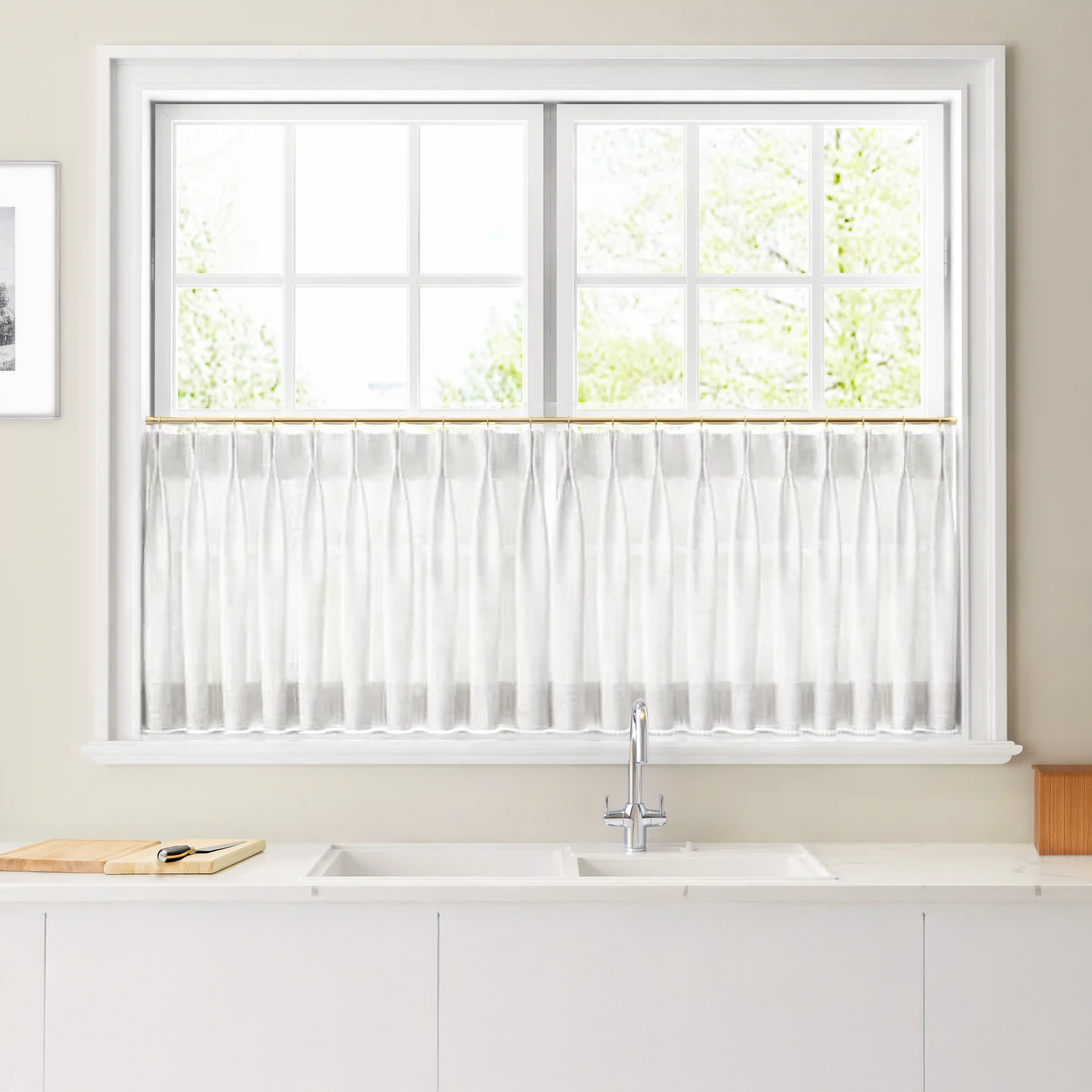 Lily Linen Cafe Curtains-Neutral Decor