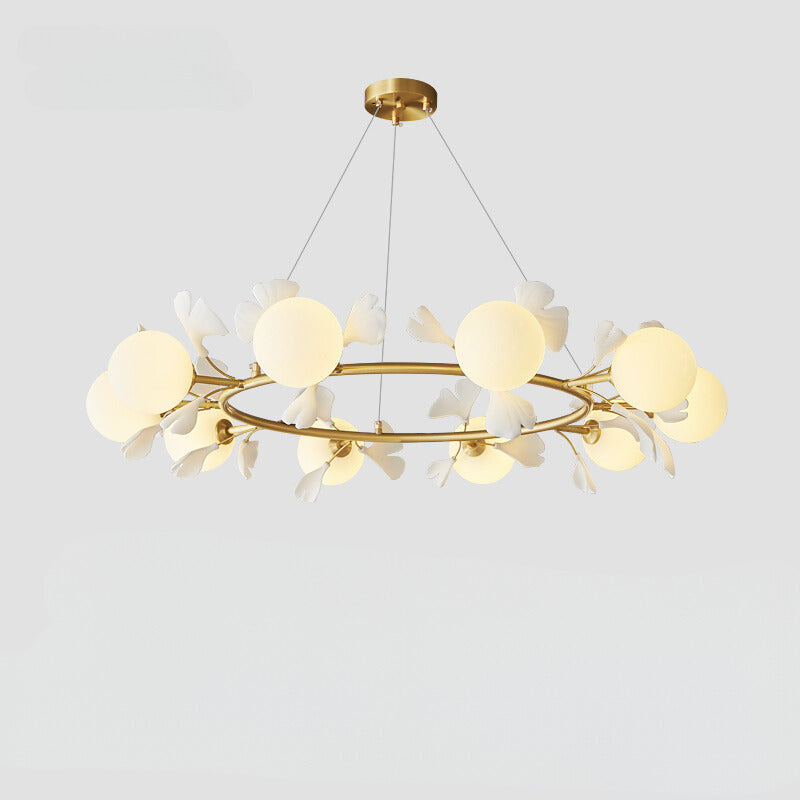 Olivia Luxury Minimalist Chandelier Creative Leaf Glass Living Room - Neutral Decor