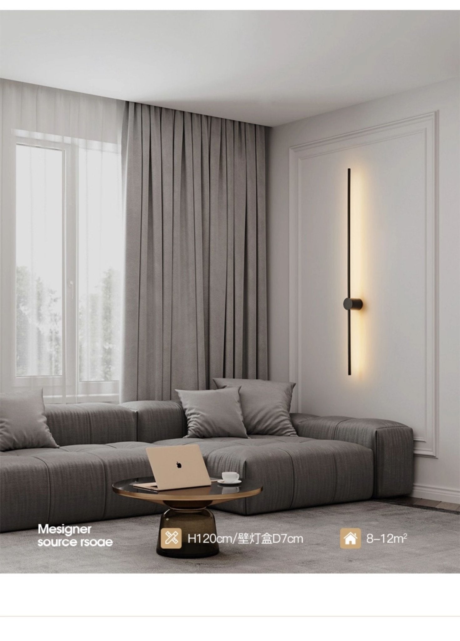 Nestx Brass Rod Minimalism Wall Lamp-Neutral Decor