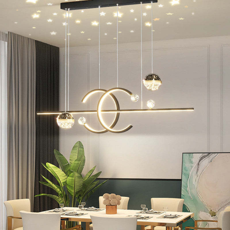 Arisha Pendant Light Double-C, Gold/Black Starry-sky - Neutral Decor
