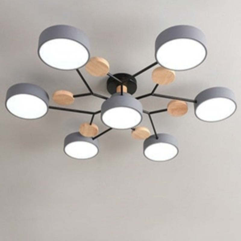 Arisha Ceiling Light, Wood Round for Living Room - Neutral Decor