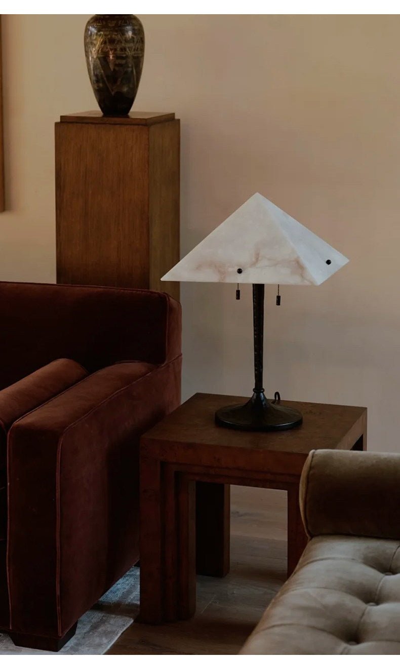 Apex Alabaster Prism Table Lamp-Neutral Decor