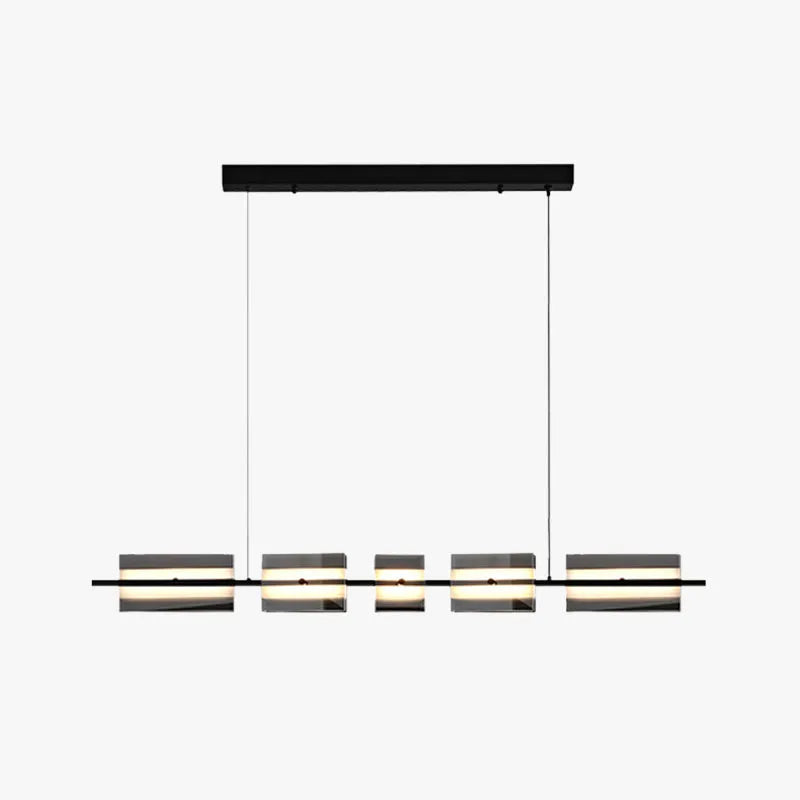 Arisha Modern Nordic Linear Copper/Glass Pendant Light, Brass/Black - Neutral Decor