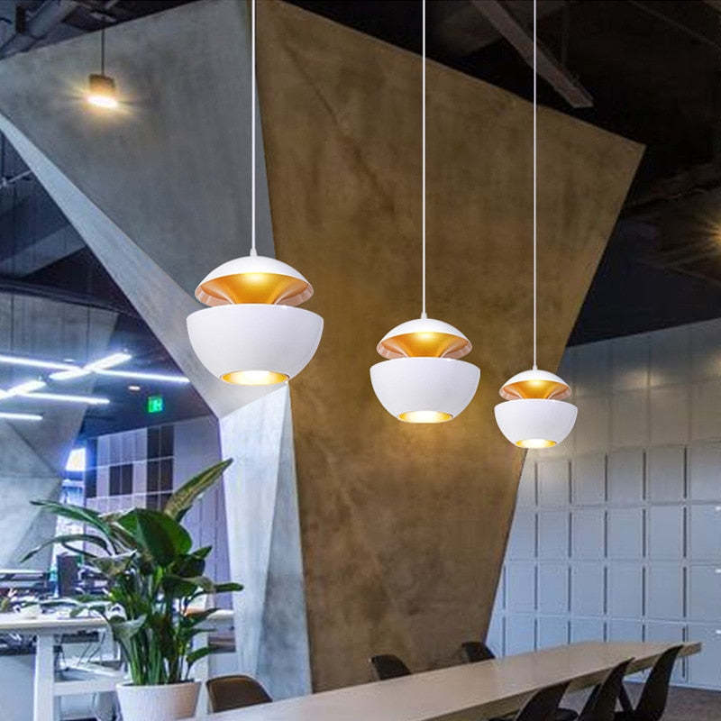 Arisha Metal Modern Pendant Light, Black / White - Neutral Decor