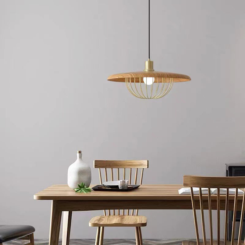 Arisha Modern Nordic Dome Pendant Light, Gold/Brown/Grey/Brown/Wood - Neutral Decor