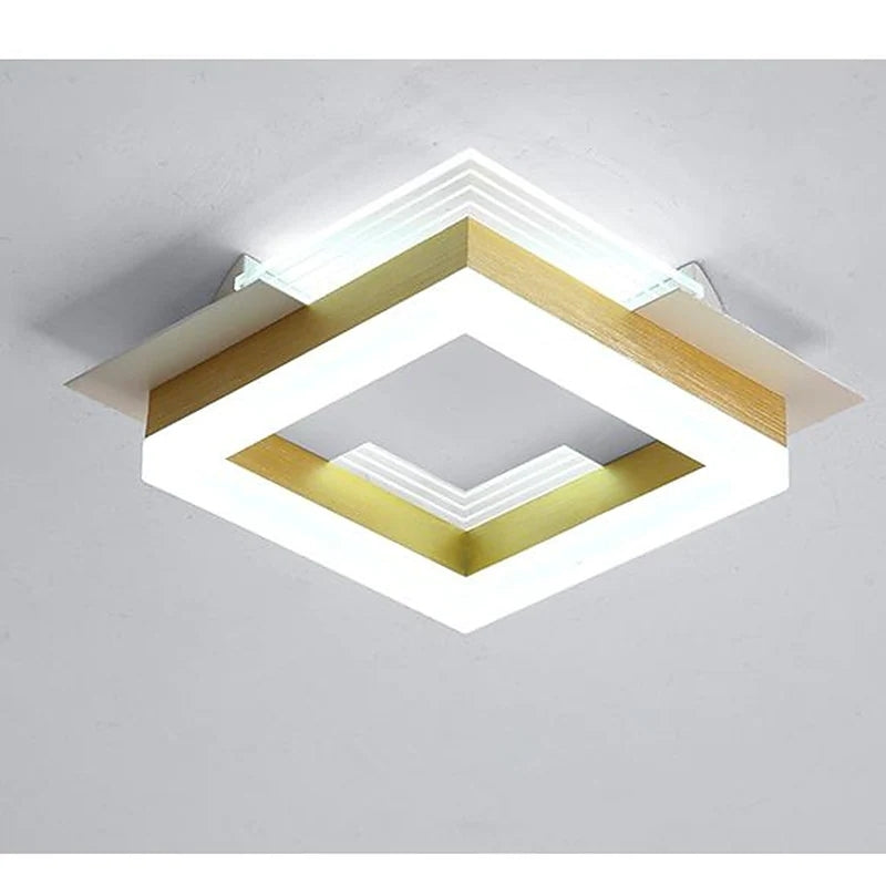 Arisha Modern Simple Gold Flush Mount Ceiling Light, Square/Round - Neutral Decor