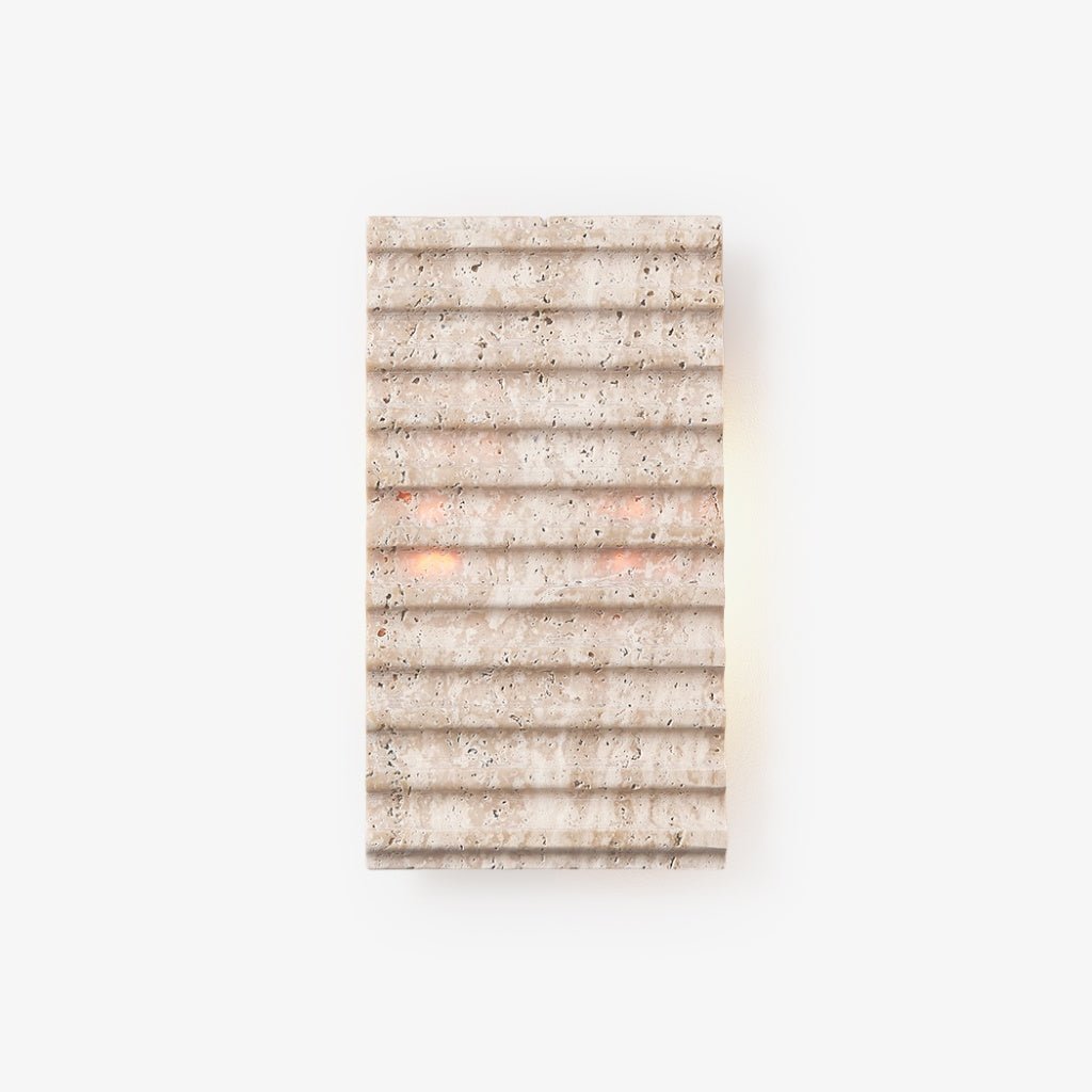 Travertine Ribbed Wall Sconce-Neutral Decor