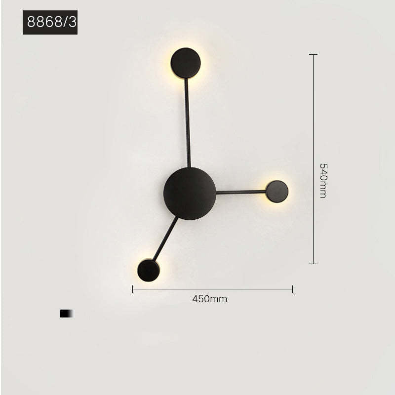 Arisha Modern Nordic Chessboard Metal Wall Lamp, Black - Neutral Decor