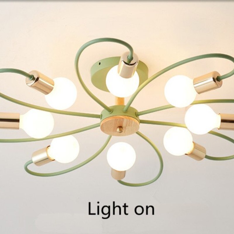 Arisha Elegant Metal/Glass Flush Mount Ceiling Light, Grey/Green - Neutral Decor