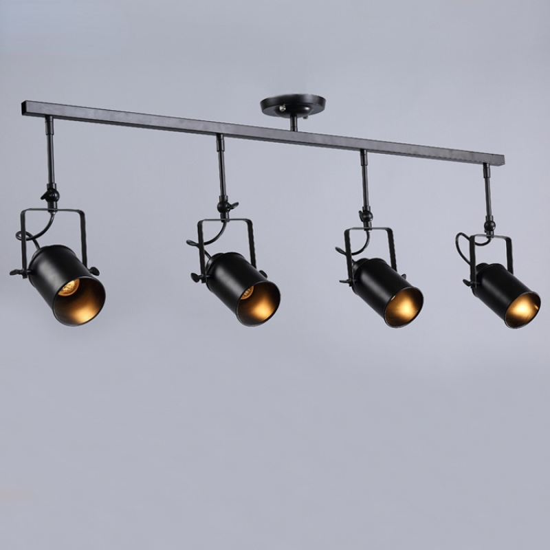 Silva Vintage Adjustable Semi-Flush Mount Ceiling Light, Black - Neutral Decor