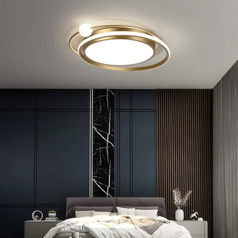Arisha Modern Multi Orbit Flush Mount Ceiling Light, Black/Gold - Neutral Decor