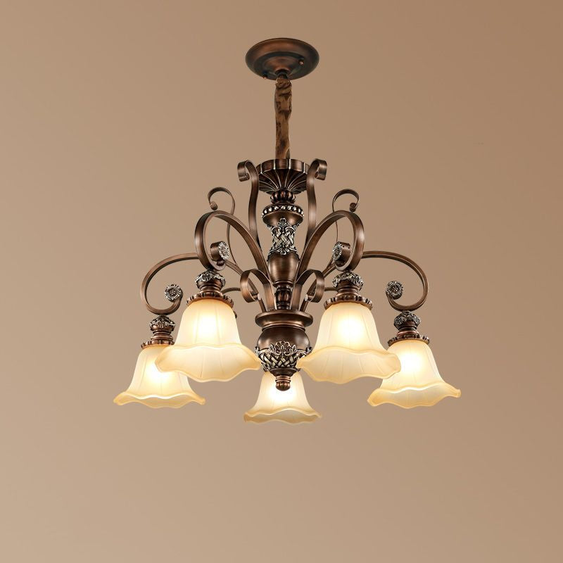 Arisha Retro Flower Pendant Light Metal Glass Living Room Bedroom - Neutral Decor