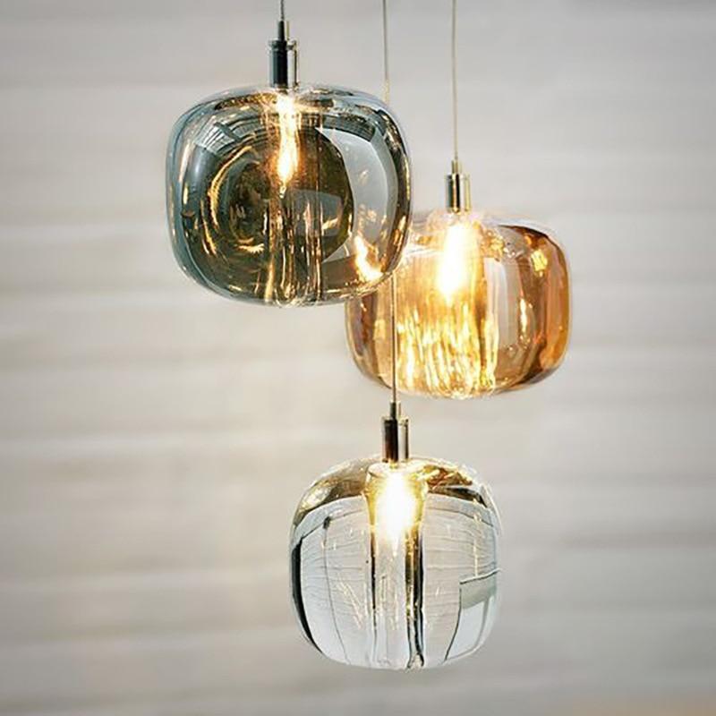 Valentina Modern Bubble Glass LED Pendant Light, Amber/Clear/Gray - Neutral Decor