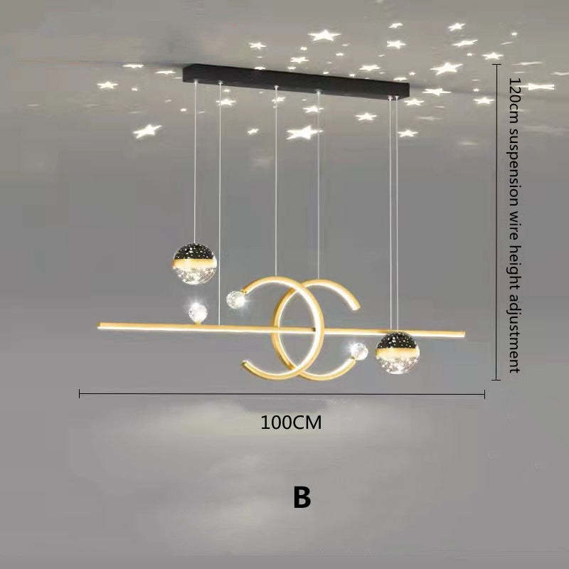 Arisha Pendant Light Double-C, Gold/Black Starry-sky - Neutral Decor