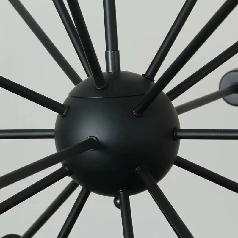 Austin Industrial Chandelier Black Restaurant Dining Room Metal - Neutral Decor