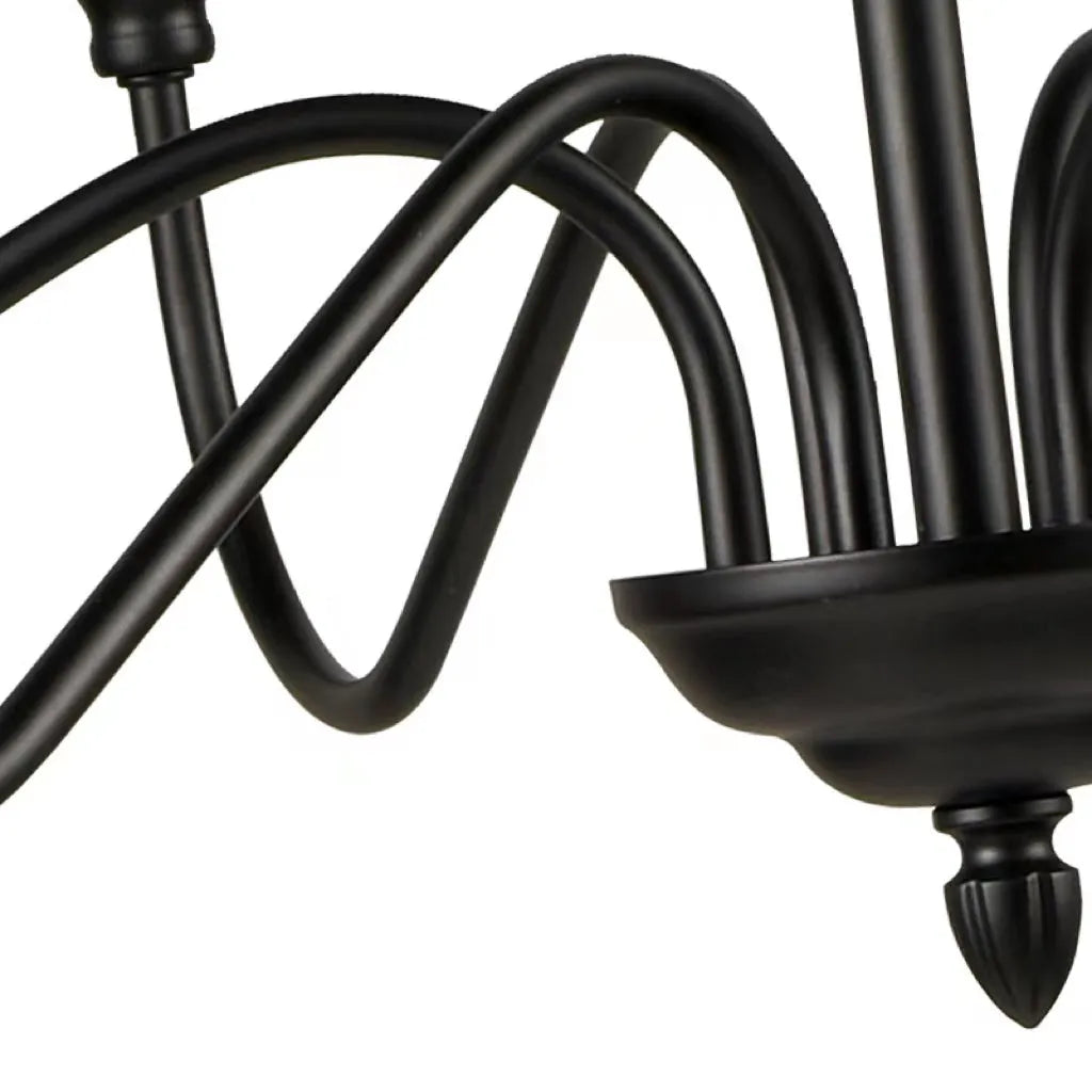 Silva Modern LED Chandelier Black Metal Bedroom Living Room - Neutral Decor