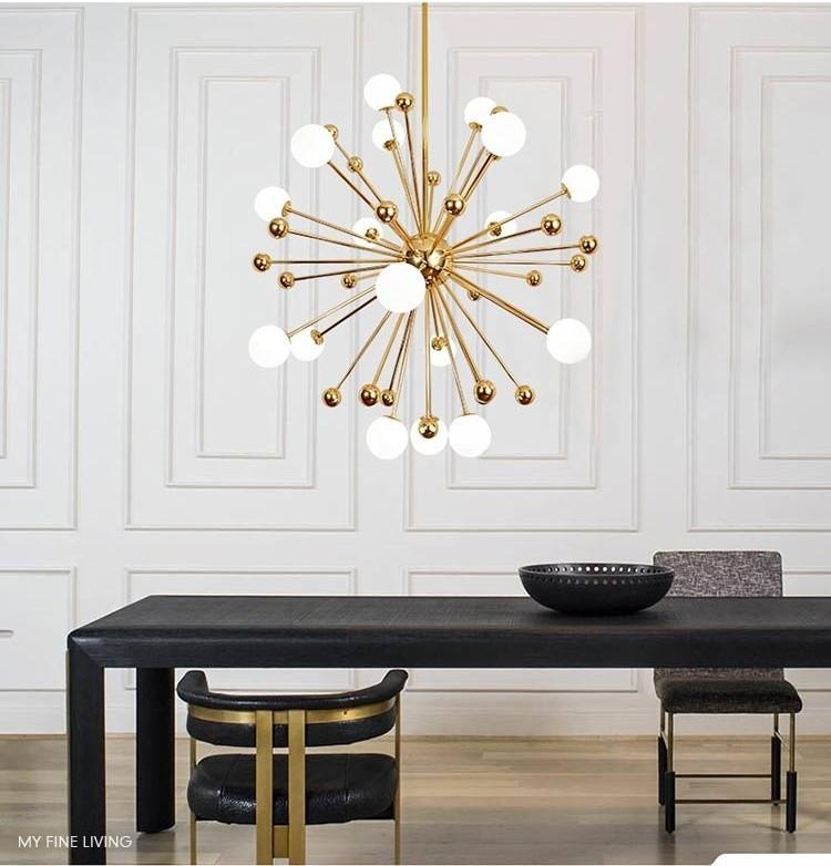 Lustra Chandelier Brass Opal Globe-Neutral Decor