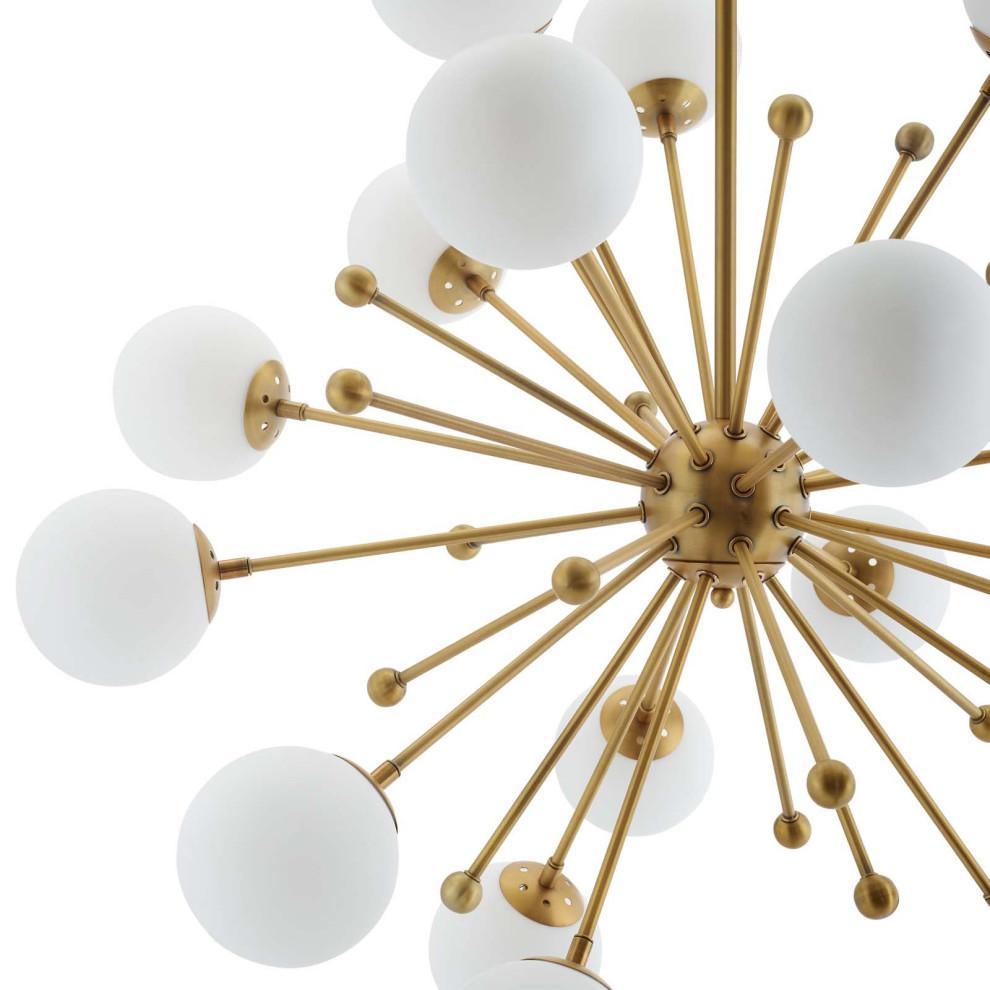 Lustra Chandelier Brass Opal Globe-Neutral Decor
