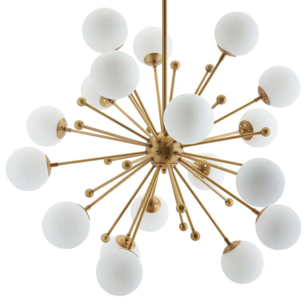 Lustra Chandelier Brass Opal Globe-Neutral Decor