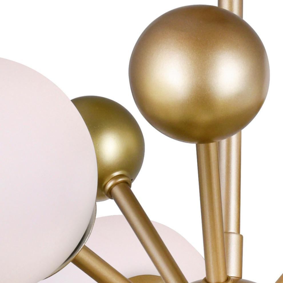 Lustra Chandelier Brass Opal Globe-Neutral Decor
