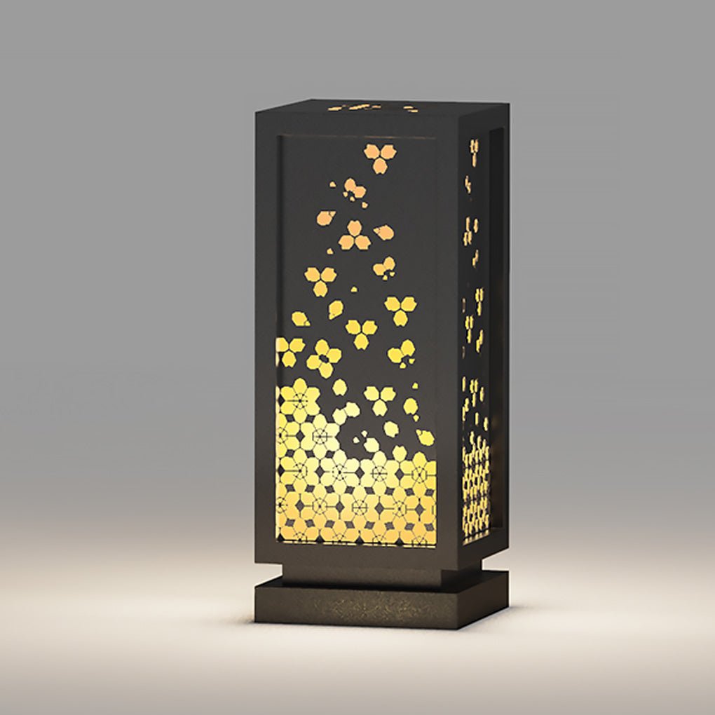 Patience Carved Floral Lampshade Resin Steel Garden Outdoor Light