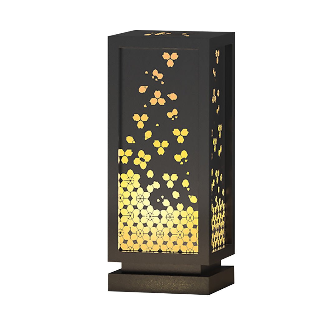 Patience Carved Floral Lampshade Resin Steel Garden Outdoor Light