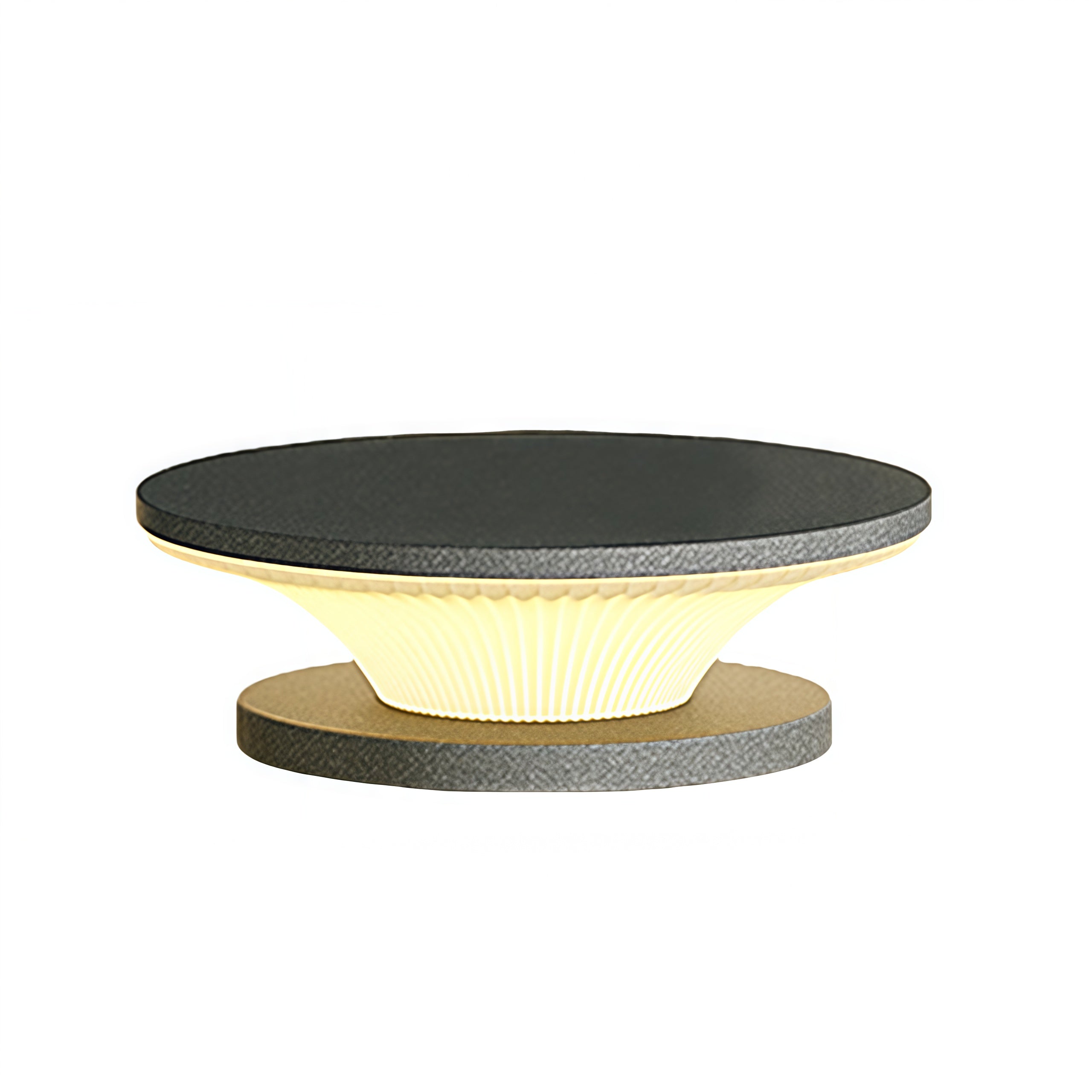 Elijah Round Modern Steel Outdoor Patio Pillar Lights