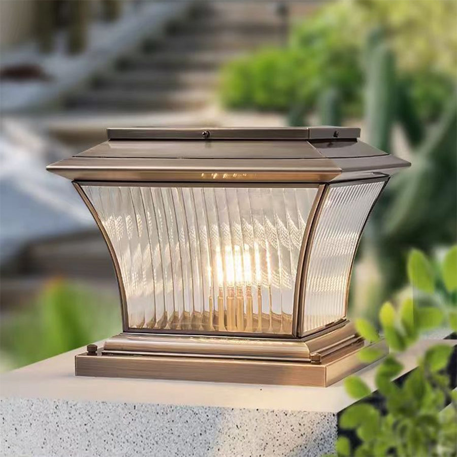 Counse Copper European style Glass Outdoor Pillar Light