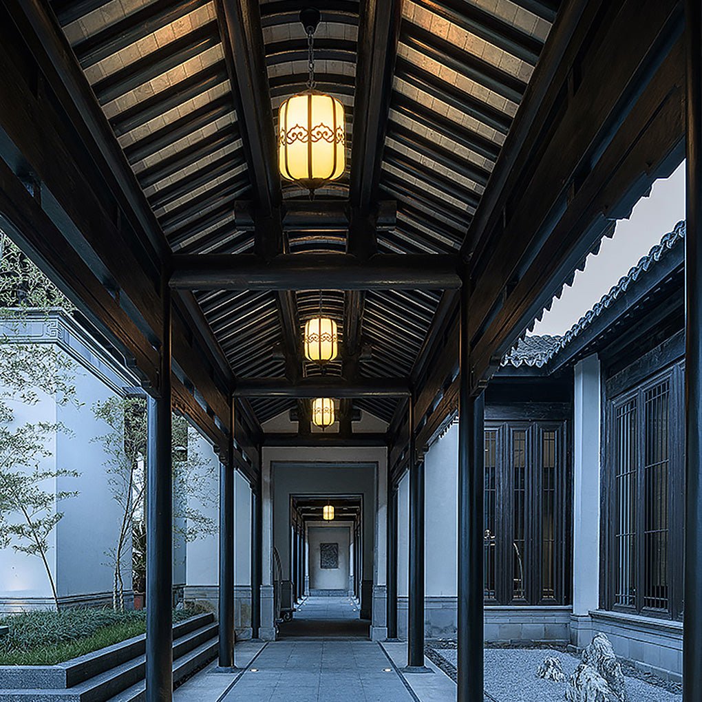 Lucill Classical Landscape Marble Outdoor Chandelier Lighting