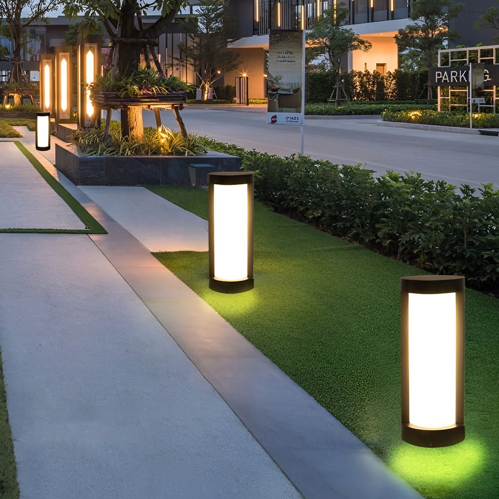 Leann Cylindrical LED Bollard Outdoor Pathway Light