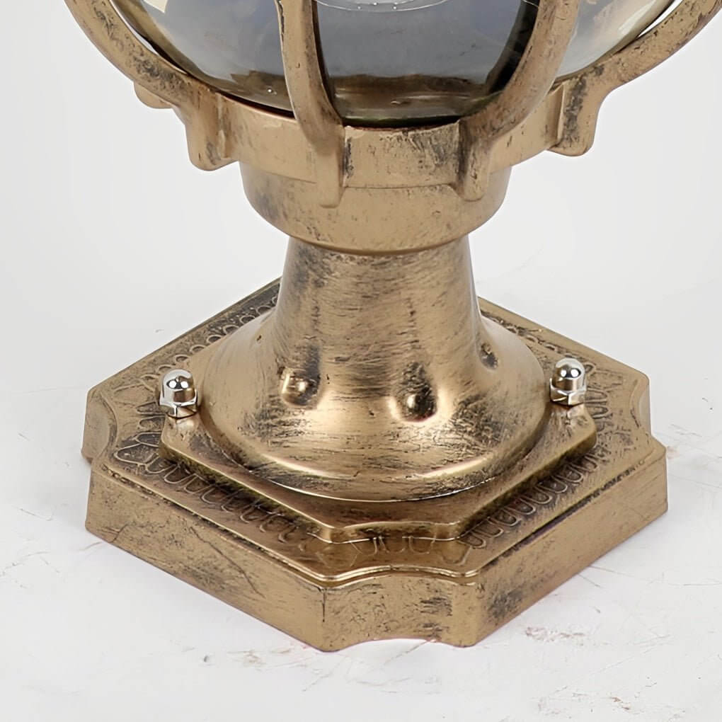 Elio Vintage Globe Glass Outdoor Pier Post Light