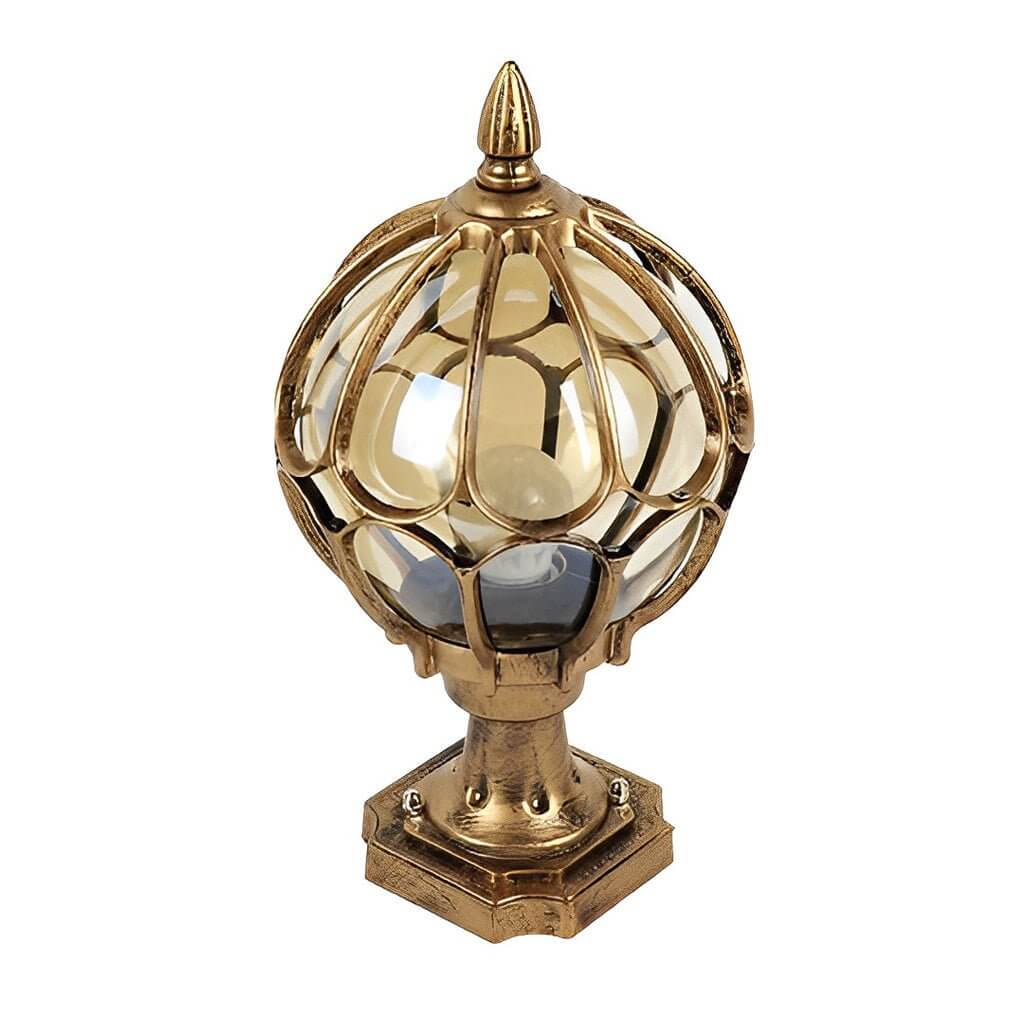 Elio Vintage Globe Glass Outdoor Pier Post Light