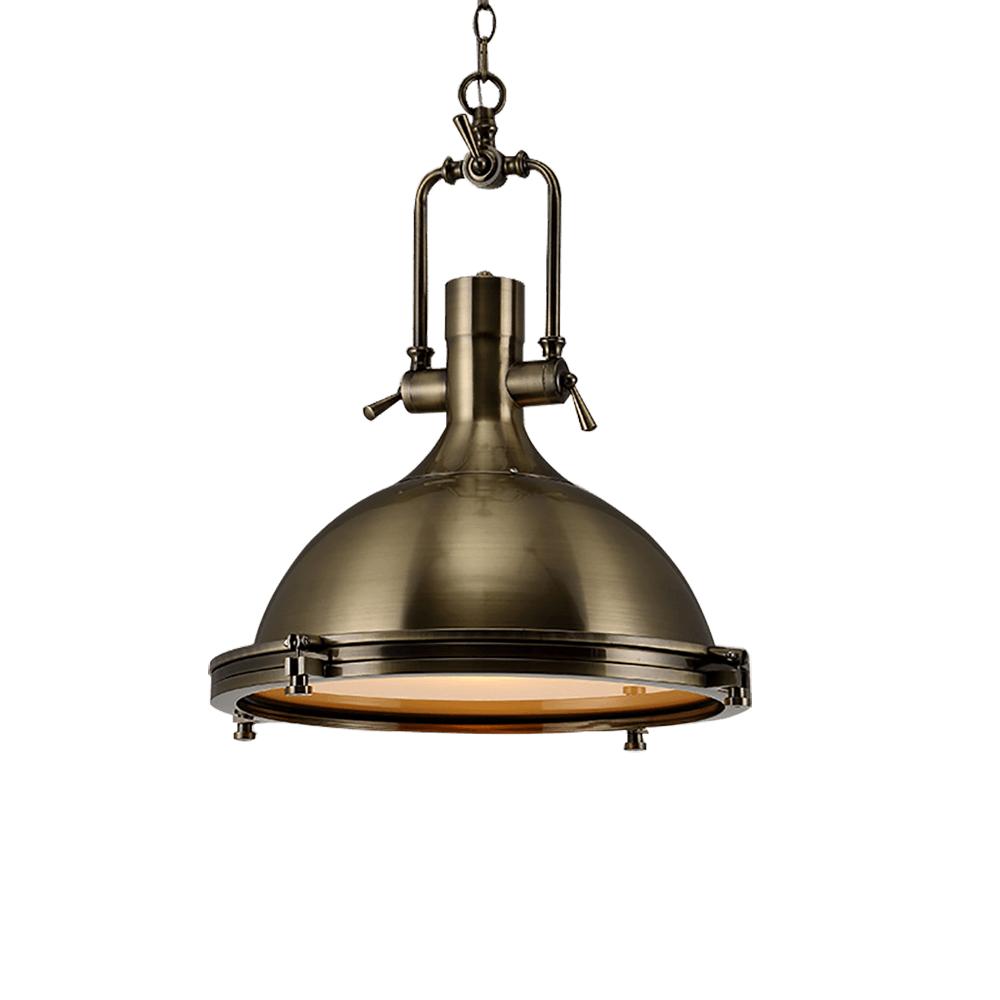 Silven Pendant Lamp Brass Ribbed Dome Industrial-Neutral Decor
