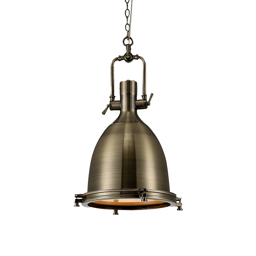 Silven Pendant Lamp Brass Ribbed Dome Industrial-Neutral Decor