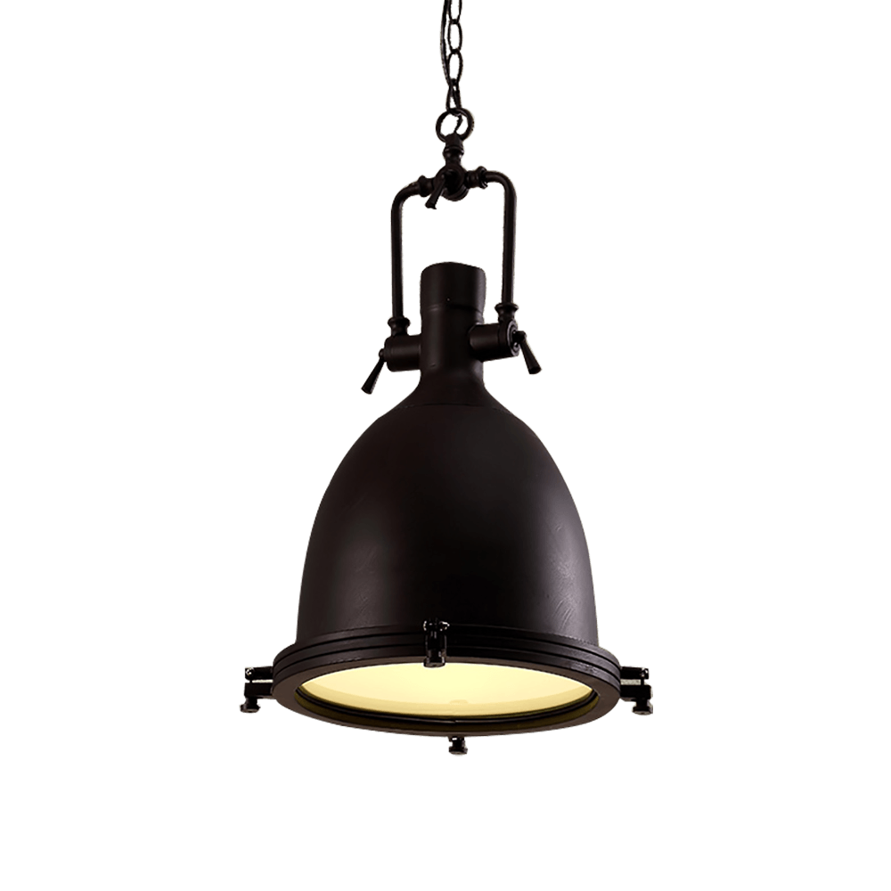 Silven Pendant Lamp Brass Ribbed Dome Industrial-Neutral Decor