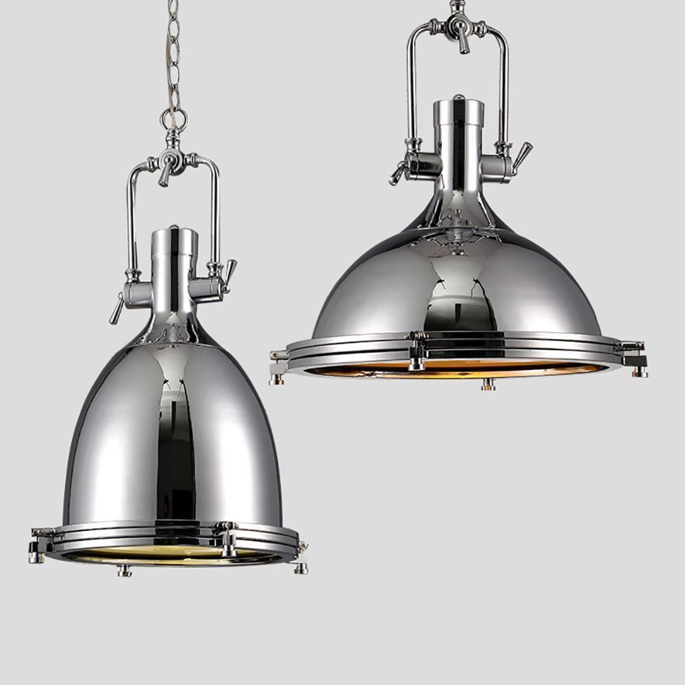 Silven Pendant Lamp Brass Ribbed Dome Industrial-Neutral Decor
