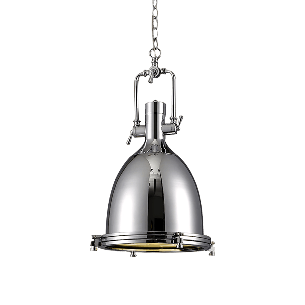 Silven Pendant Lamp Brass Ribbed Dome Industrial-Neutral Decor
