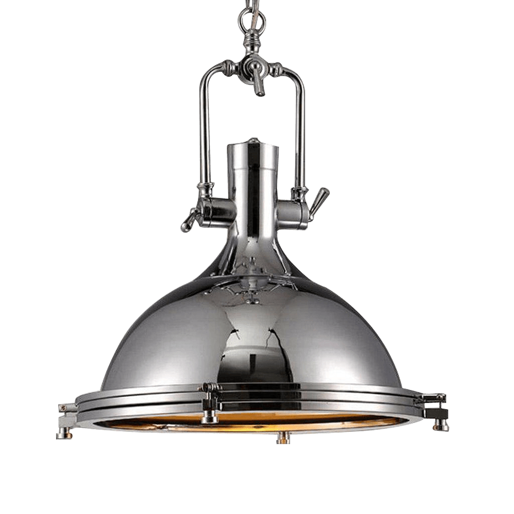 Silven Pendant Lamp Brass Ribbed Dome Industrial-Neutral Decor