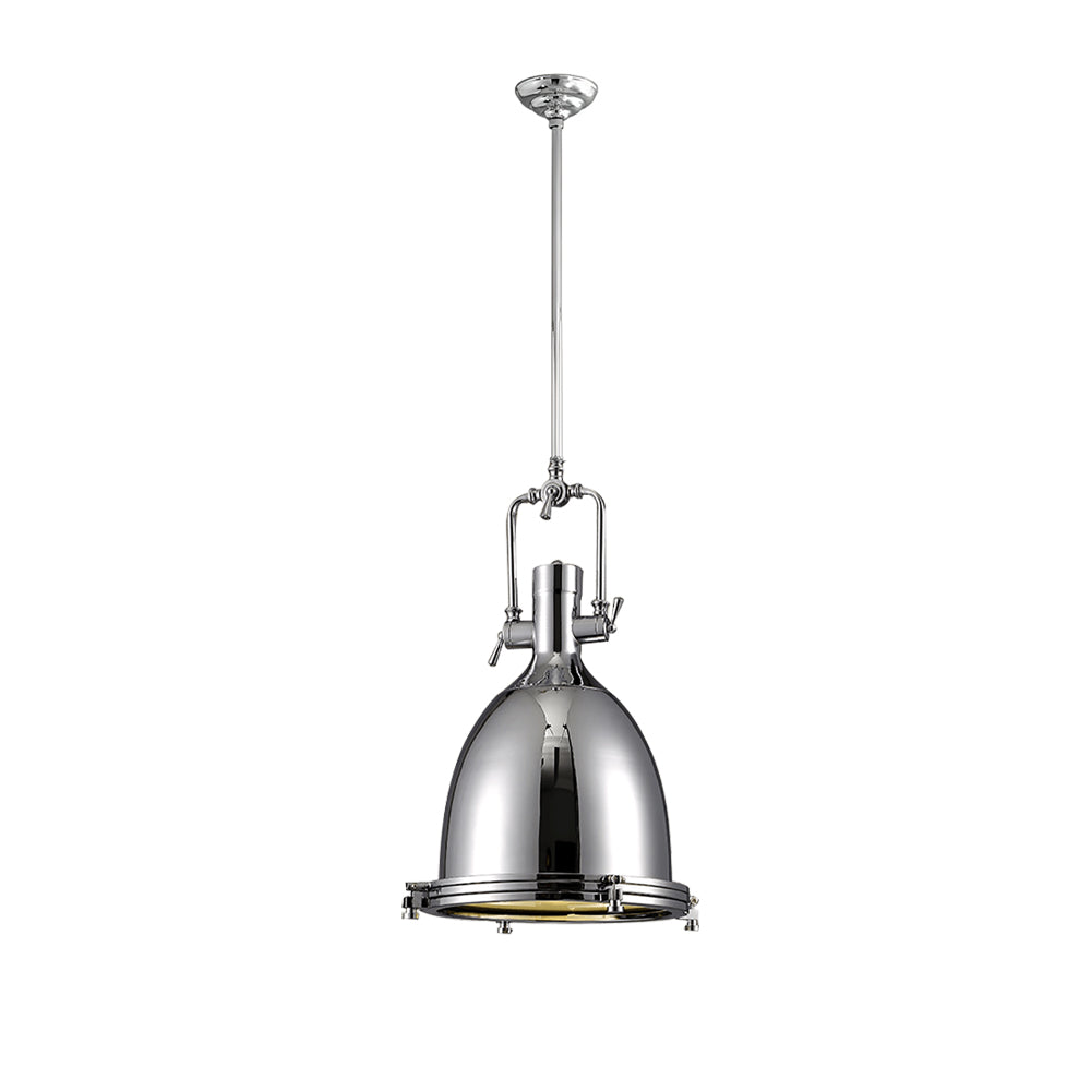 Silven Pendant Lamp Brass Ribbed Dome Industrial-Neutral Decor