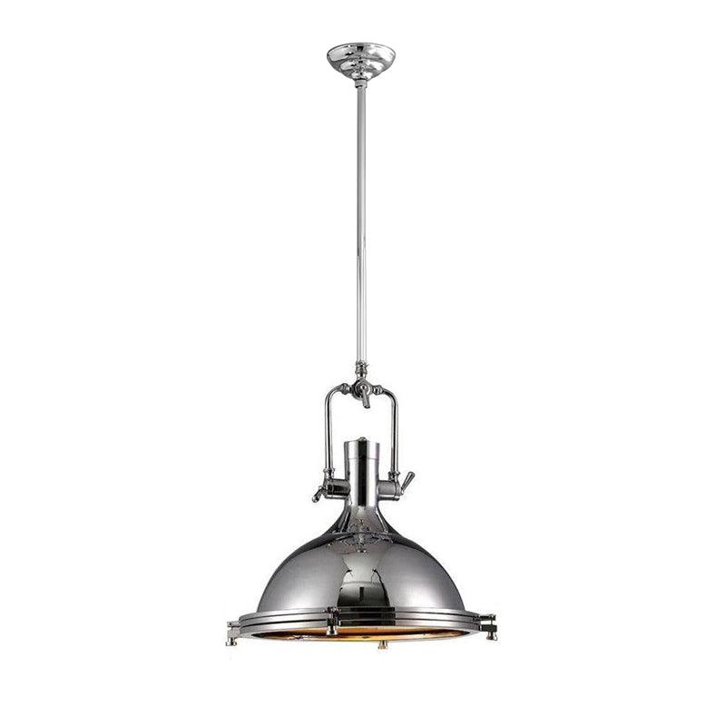Silven Pendant Lamp Brass Ribbed Dome Industrial-Neutral Decor
