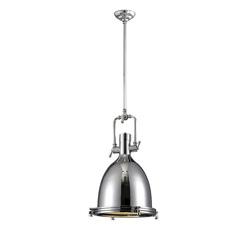 Silven Pendant Lamp Brass Ribbed Dome Industrial-Neutral Decor
