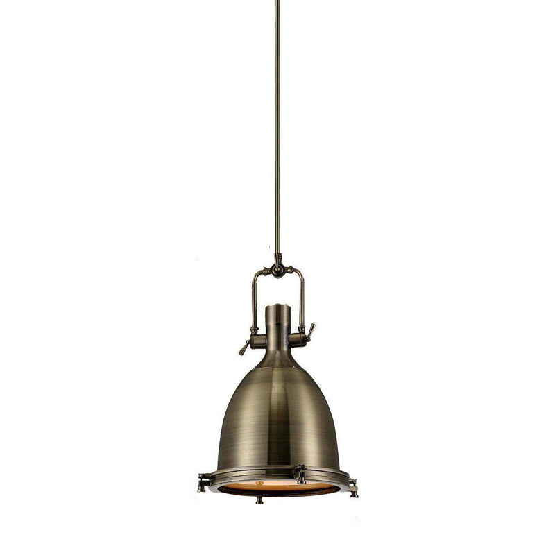 Silven Pendant Lamp Brass Ribbed Dome Industrial-Neutral Decor