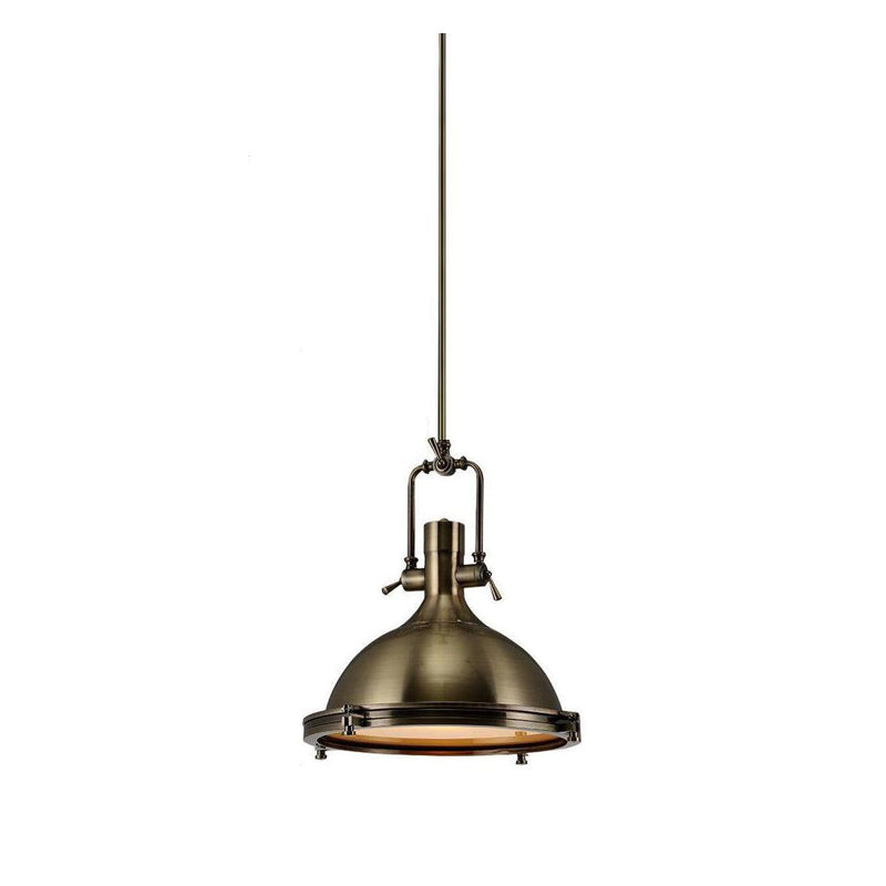 Silven Pendant Lamp Brass Ribbed Dome Industrial-Neutral Decor