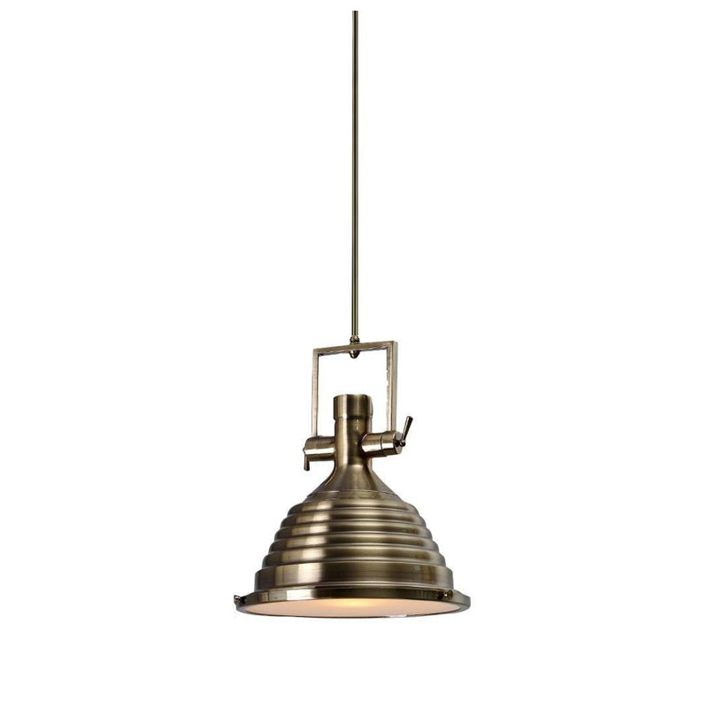 Silven Pendant Lamp Brass Ribbed Dome Industrial-Neutral Decor