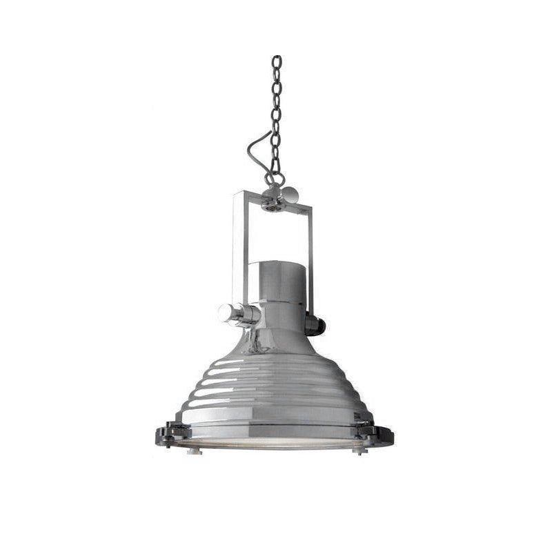 Silven Pendant Lamp Brass Ribbed Dome Industrial-Neutral Decor