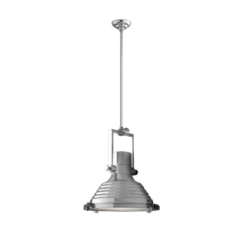 Silven Pendant Lamp Brass Ribbed Dome Industrial-Neutral Decor