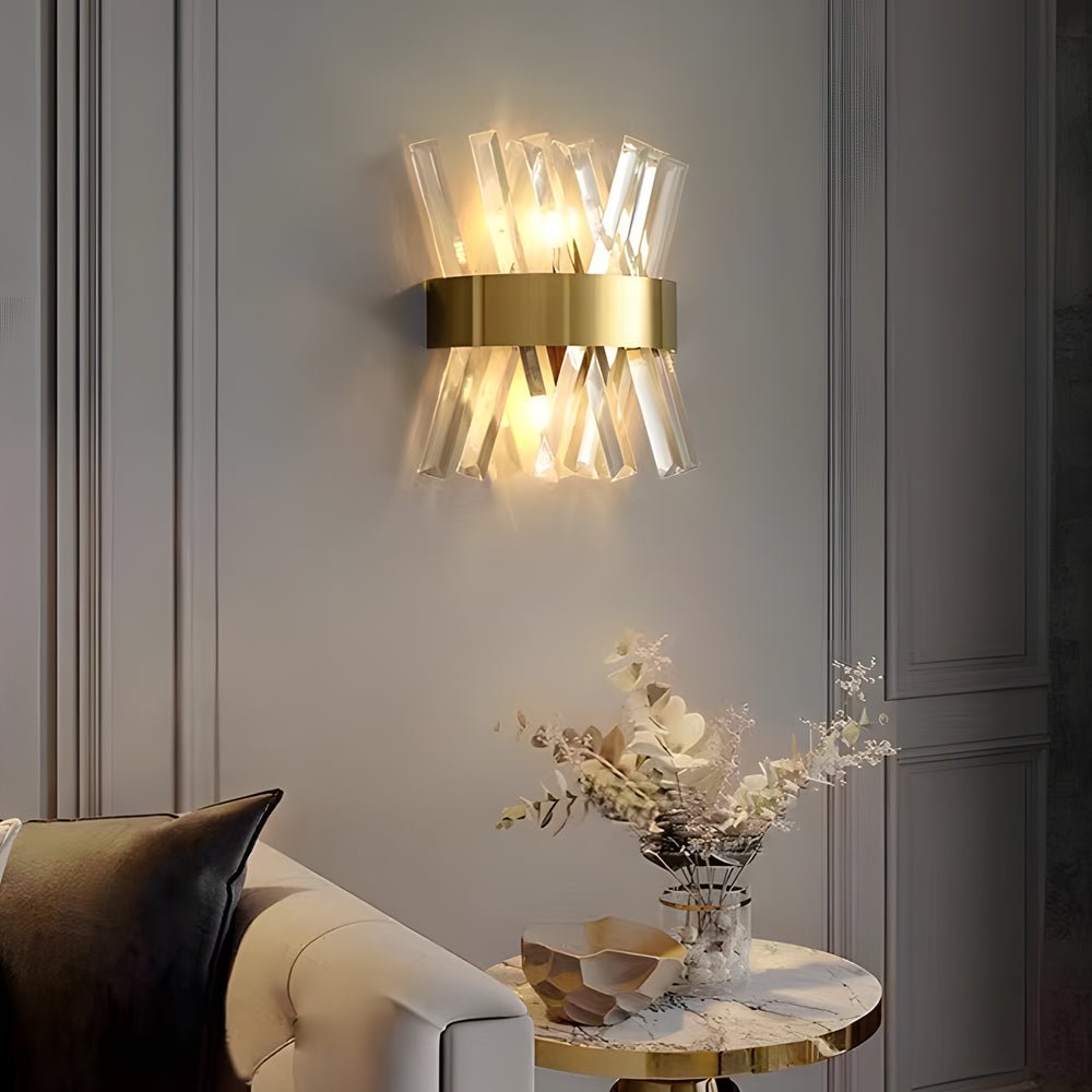 Fairn Creative Strips Luxury Nordic Crystal Outdoor Wall Lamp