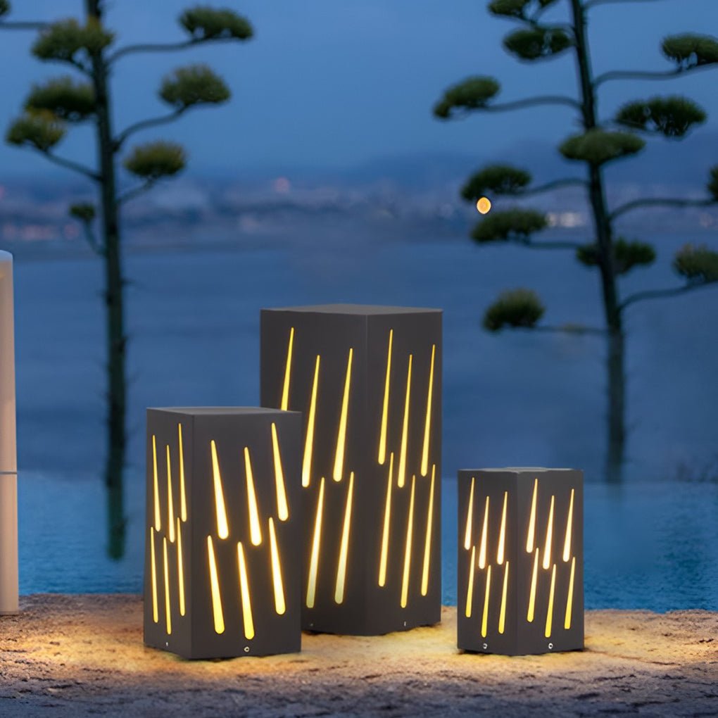 Flo LED Meteor Visual Effect Elegant Marble Outdoor Pathway Light