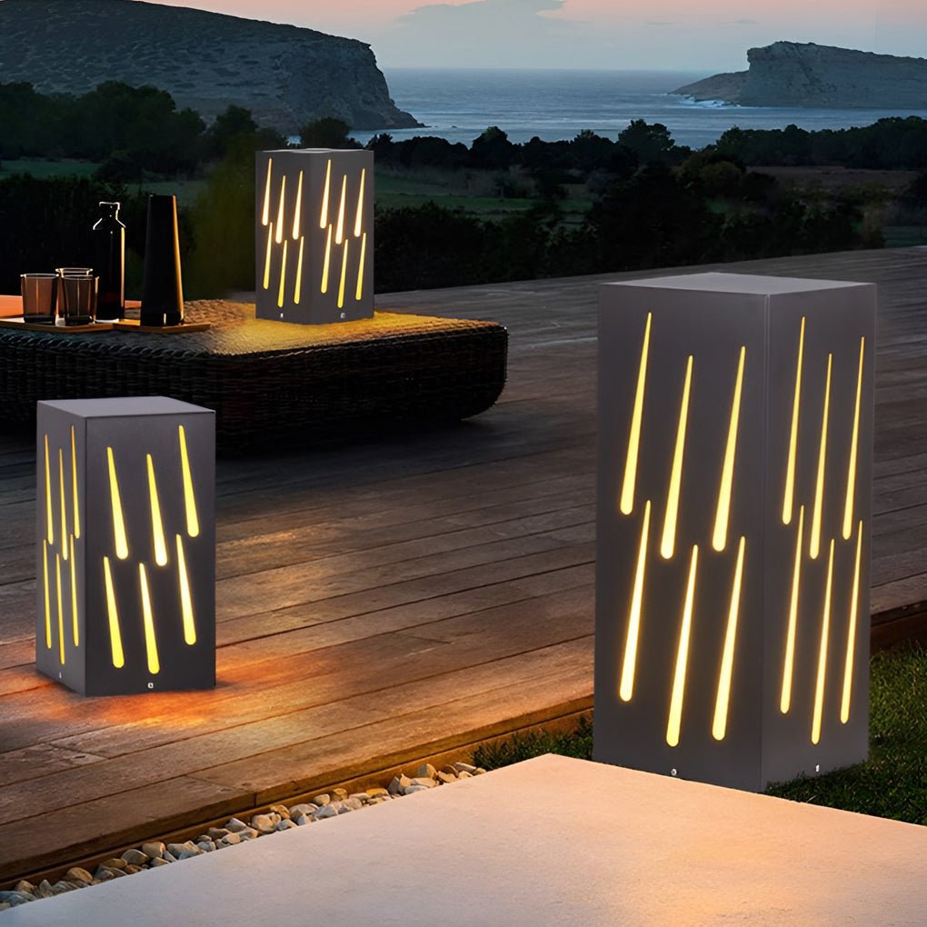 Flo LED Meteor Visual Effect Elegant Marble Outdoor Pathway Light
